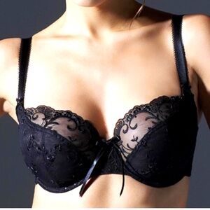 Panache Confetti Elegant Underwired  Black Lace Bra 34F